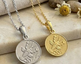 Halsband i sterlingsilver med stjärntecken: Förgylld berlock