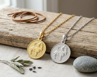 Pendentif zodiaque Bélier minimaliste en argent sterling : breloque plaqué or