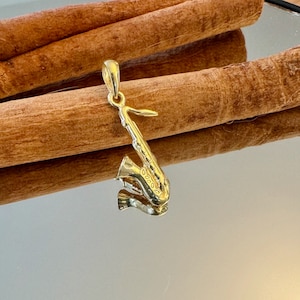 Sterling Silver Saxophone Pendant Necklace: Music Lover Gift