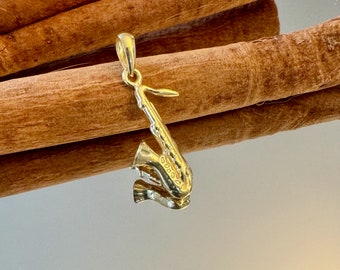 Sterling Silver Saxophone Pendant Necklace: Music Lover Gift