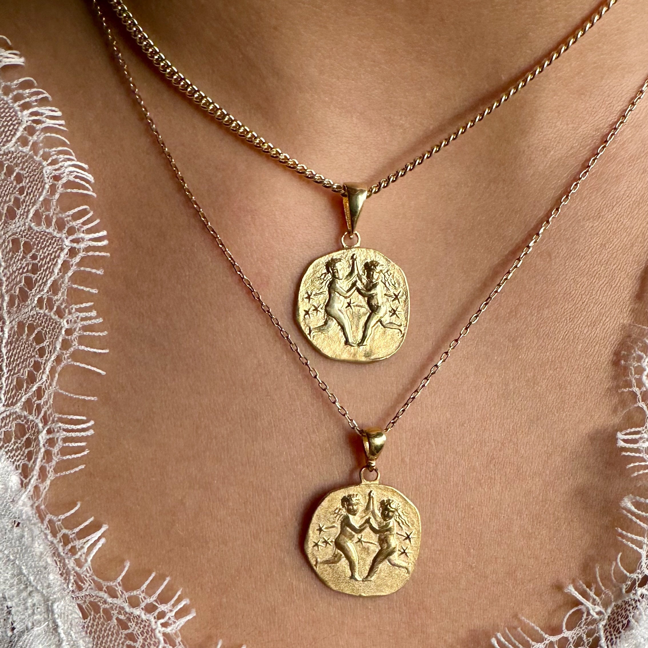 Pendentif Signe Zodiacal Gémeaux En Argent - Occasion, Bijou Unisexe, Référence 188