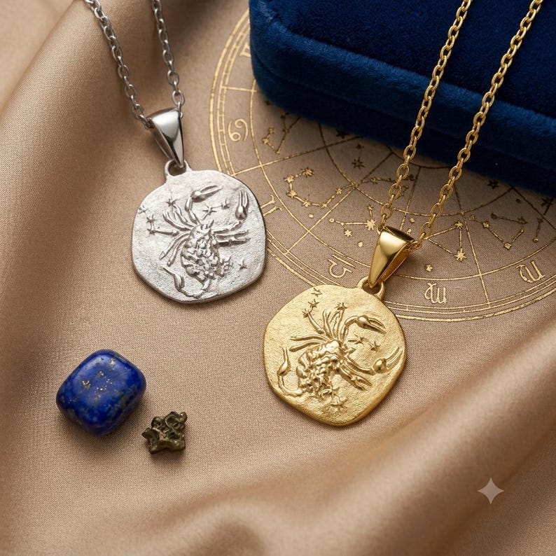 Zodiac Necklace - 925 Sterling Silver or Gold Plated Zodiac Coin Pendant - Unisex Gift image 10