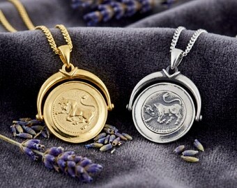 Sterling Silver Taurus Pendant Necklace: Embossed Zodiac Charm