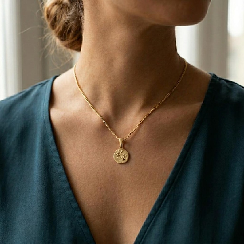 Zodiac Necklace - 925 Sterling Silver or Gold Plated Zodiac Coin Pendant - Unisex Gift image 15