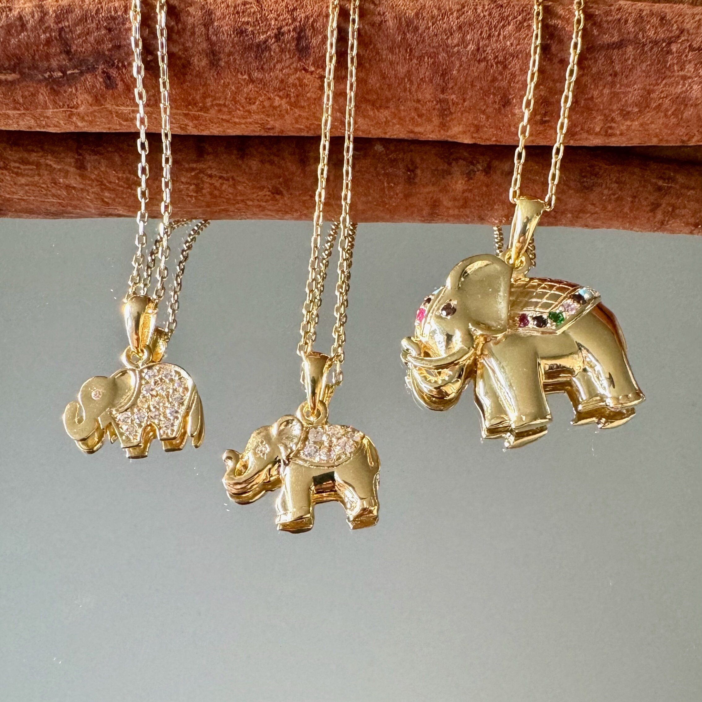 Anhänger+golden+elefanten