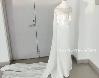 Écharpe en mousseline de soie pour mariage, nombreuses façons de le porter, écharpe de mariage de couleur personnalisée, châle en mousseline de soie pour mariage, étole en mousseline de soie pour soirée formelle, tenue vestimentaire pour mariage