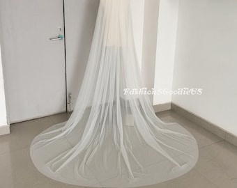 Plain Tulle Wedding Veil, Minimalist One Layer Wedding Veil, Simple Veil, Custom Tulle Color Wedding Veil, Custom Length Wedding Veil