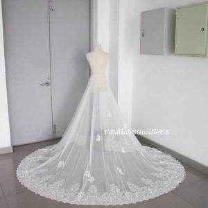 Detachable Wedding Dress Train, Elegant Lace Bridal Train, Removable Lace Overskirt, Wedding Attached Train, Wedding Dress Train