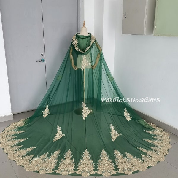 Wedding Cape Veil Green - Etsy