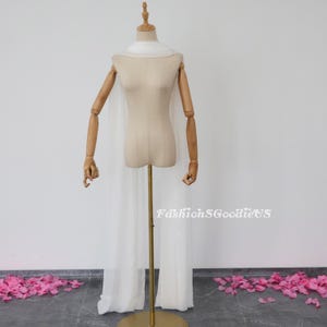 Wedding Shawl,Bridal Cape, Soft Polyester Silk Wedding Scarf, Custom Length/Width Wedding Scarf, Wedding Cover Up, Bridal Wedding Shrug image 6