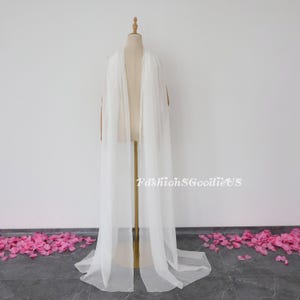Wedding Shawl,Bridal Cape, Soft Polyester Silk Wedding Scarf, Custom Length/Width Wedding Scarf, Wedding Cover Up, Bridal Wedding Shrug image 7