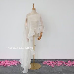 New Design Ruffled Bridal Cape, Fairy Soft Organza Wedding Scarf, Custom Wedding Scarf, Wedding Cover Up, Bridal Wedding Shrug, Bridal Shawl