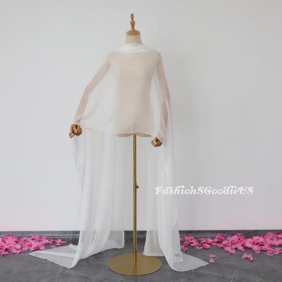 Wedding Shawl,Bridal Cape, Soft Polyester Silk Wedding Scarf, Custom Length/Width Wedding Scarf, Wedding Cover Up, Bridal Wedding Shrug