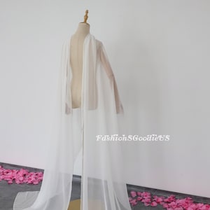 Wedding Shawl,Bridal Cape, Soft Polyester Silk Wedding Scarf, Custom Length/Width Wedding Scarf, Wedding Cover Up, Bridal Wedding Shrug image 4