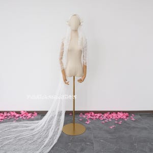 Cathedral Length Flower Lace Juliet Cap Veil, 1920s Wedding Veil, Full Lace Wedding Veil, Headpiece Veil, New Design Bridal Cap Veil