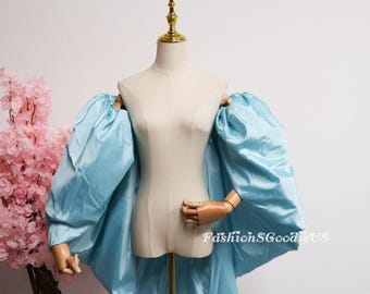 Dreamy Blue Wedding Wrap, Solid Custom Color Bridal Cover Up, Formal Event Prom Party Shrug