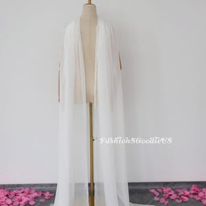 Wedding Shawl,Bridal Cape, Soft Polyester Silk Wedding Scarf, Custom Length/Width Wedding Scarf, Wedding Cover Up, Bridal Wedding Shrug image 8