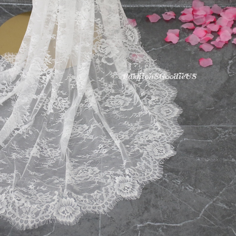 Gothic Black Lace Wedding Veil, Full Lace Mantilla Veil, Soft Lace Mantilla Wedding Veil, Vintage Full Lace Bridal Veil, Lace Edge Veil image 5