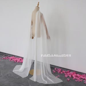 Wedding Shawl,Bridal Cape, Soft Polyester Silk Wedding Scarf, Custom Length/Width Wedding Scarf, Wedding Cover Up, Bridal Wedding Shrug image 3