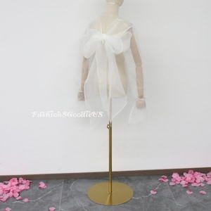 Wedding Dress Organza Topper, Bolero Sheer Organza Blouse, Bridal Wrap with Long Sleeves, Custom Size Custom Color Bridal Cover Up