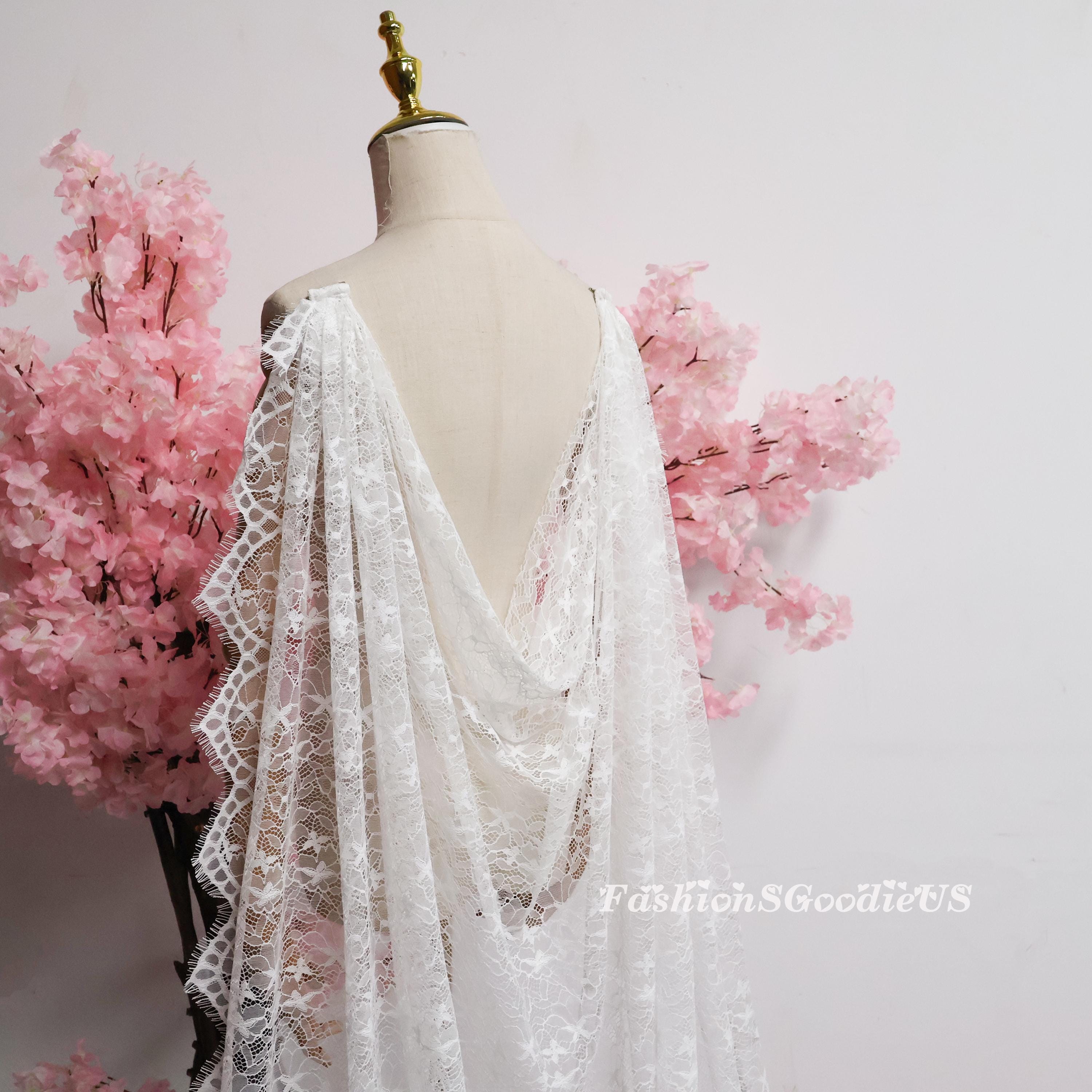Full Lace Wedding Cape Veil, V-Back Bridal Shoulder Veil