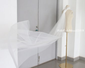 Minimalist Simple Tulle Wedding Scarf, Many Ways to Wear, Plain Tulle Scarf, Custom Color Bridal Scarf, Bridal Tulle Shawl, Wedding Cover Up