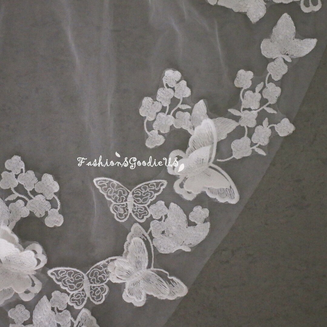 Dreamy Butterfly Wedding Veil, Elegant Butterfly Bridal Veil, Vintage