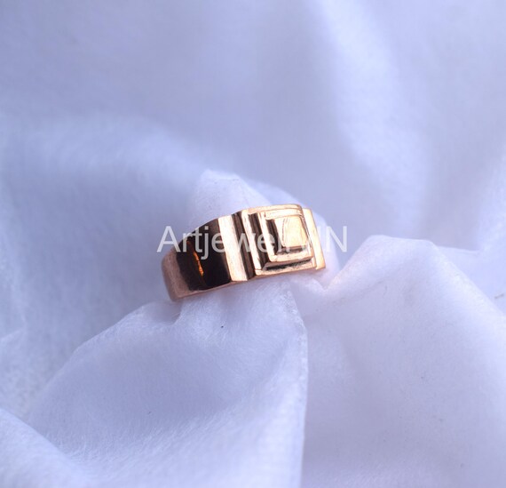 Buy Pure Copper Ring Step Squire Copper Signet Ring Unique Copper Ring Solid Copper Rings for Men Unisex Band Ring Plain Men s Woman Online in India Etsy
