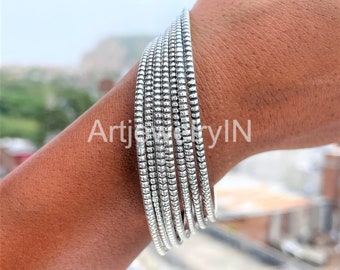 Handgemachtes Silber Armreif Set - Minimalistische Armreifen