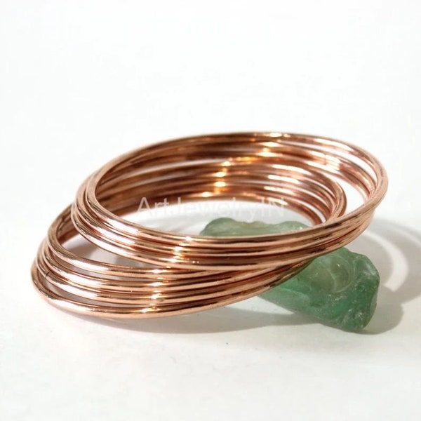 Set of 7 Bangles, Pure Copper Bangles, Stacking Copper Bangles, Copper Bangles, Stacking Bracelet, Bridesmaid gift ideas, Copper bracelets