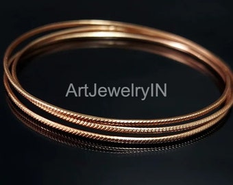 Thin Copper Bangle For Women, Dainty Bangle, Stacking Bangles, Pure Copper Bangle, Handmade Stackable Copper Jewelry, Woman Gift