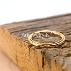 Anel giratório em latão martelado: Anel de meditação e alívio da ansiedade em ouro 14K