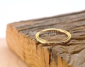Hammered Brass Spinner Ring: 14K Gold Meditation Worry Ring