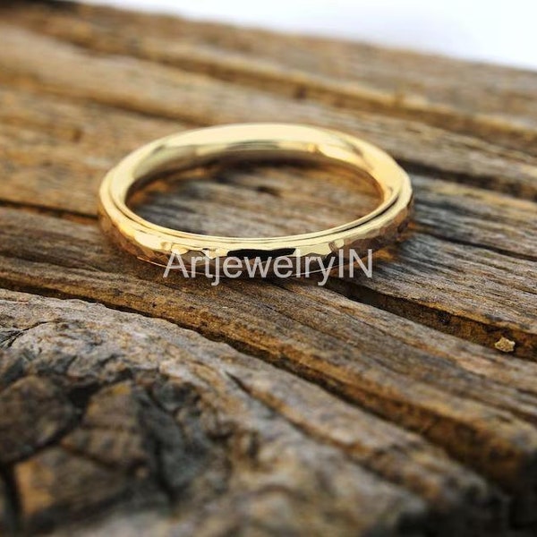 Hammered Spinner Ring: 14K Gold Meditation Fidget, Anxiety Relief