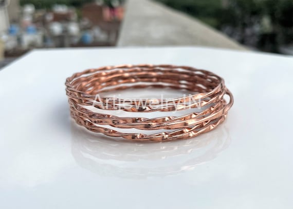 Pure Copper Bangles Copper Jewelry Twisted Copper Bangles Wholesale Jewelry Stacking Bangles Copper Bangles 7 Set of Bangles Etsy UK