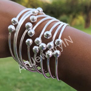 925 Silver Bangle Set of 9 Bangle Stacking Ball Bangle Ball Bangle Hammered Bangle Woman For Bangle Adjustable Ball Bangle Beautiful Bangle