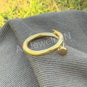 Anneau de quille à vis, anneau en laiton massif, anneau en laiton massif, anneau en laiton, bague pour homme et femme, bague unisexe, bague en laiton, bijoux bague bohème