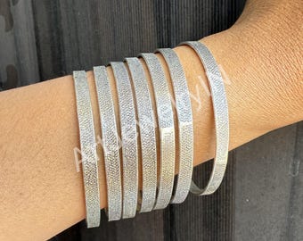 Lot de 7 bracelets joncs en argent sterling : 7 joncs empilables pour femme