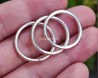 3 PCs. 925 Solid Sterling Silver Ring, Round Thin Ring Band, Sterling Silver Stackable Ring, Dainty Ring, Stacking Rings, Silver Midi Ring