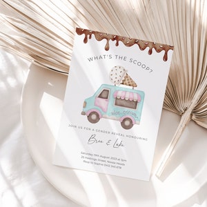 ¿Cuál es la invitación de revelación de género de la primicia? Invitación de revelación de género del helado ¿Cuál es la invitación de revelación de género de la primicia? Invitación de helado, 043