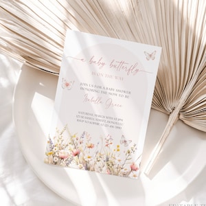 Butterfly Baby Shower Invitation Wildflower Butterfly Invitation Floral Butterfly Garden Baby Shower Butterfly Kisses Baby Wishes Canva, 106