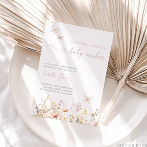 Butterfly Baby Shower Invitation Wildflower Butterfly Invitation Floral Butterfly Garden Baby Shower Butterfly Kisses Baby Wishes Canva, 106