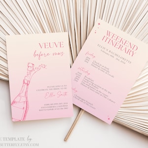 Last Rendez Veuve Bachelorette Invitation Veuve Before Vows Invitation And Itinerary Champagne Bachelorette Party Invite Hens Canva, 100