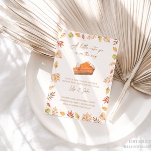 Cutie Pie Baby Shower Invitation Cutie Pie Baby Shower Invite Fall Baby Shower Invitation Pie Themed Baby Shower Pumpkin Baby Shower, 053