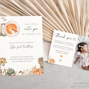 Cutie Pie Birthday Invitation Cutie Pie Birthday Invite Fall Birthday Invitation Pie Themed Birthday Pumpkin Pie Birthday Thanksgiving, 063