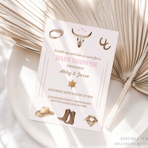 Little Cowgirl Baby Shower Invitation A Little Cowgirl Is On The Way Country Western Wild West Baby Shower Invite Rodeo Editable Canva, 036