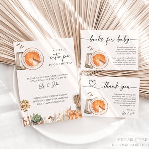 Cutie Pie Baby Shower Invitation Cutie Pie Baby Shower Invite Fall Baby Shower Invitation Pie Themed Baby Shower Pumpkin Baby Shower, 053