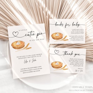 Cutie Pie Baby Shower Invitation Cutie Pie Baby Shower Invite Fall Baby Shower Invitation Pie Themed Baby Shower Pumpkin Baby Shower, 053