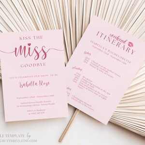 EDYCJA Zaproszenie na imprezę Kiss The Miss Goodbye Zaproszenie na imprezę kawalerską Kiss The Miss Goodbye z planem weekendu Zaproszenie na imprezę kawalerską Kiss The Miss Goodbye, 032