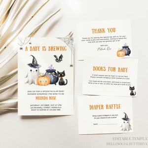 A Baby Is Brewing Halloween Invitation Halloween Baby Shower Invitation Witch Baby Shower Invite Spooky Baby Shower Invite Canva, 112